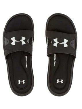 Under Armour Ignite VI Black White size 6Y/7.5 Womens Slides